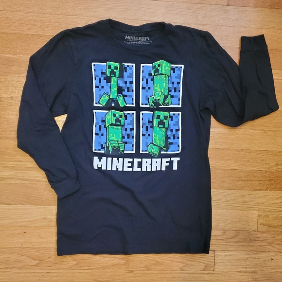 Minecraft four square creeper poses long sleeve graphic t-shirt - Picture 2 of 3
